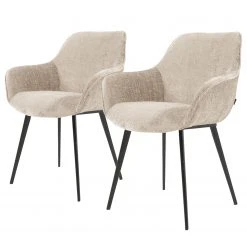 Loftscape Chaises à accoudoirs Sophie (lot de 2) - Blanc ivoire