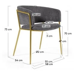 Loftscape Chaises accoudoirs Vilhena V (lot de 2) - Gris -Chaises Soldes 1000340232 220414 500 SKETCH DETAILS P000000001000340232 sketch