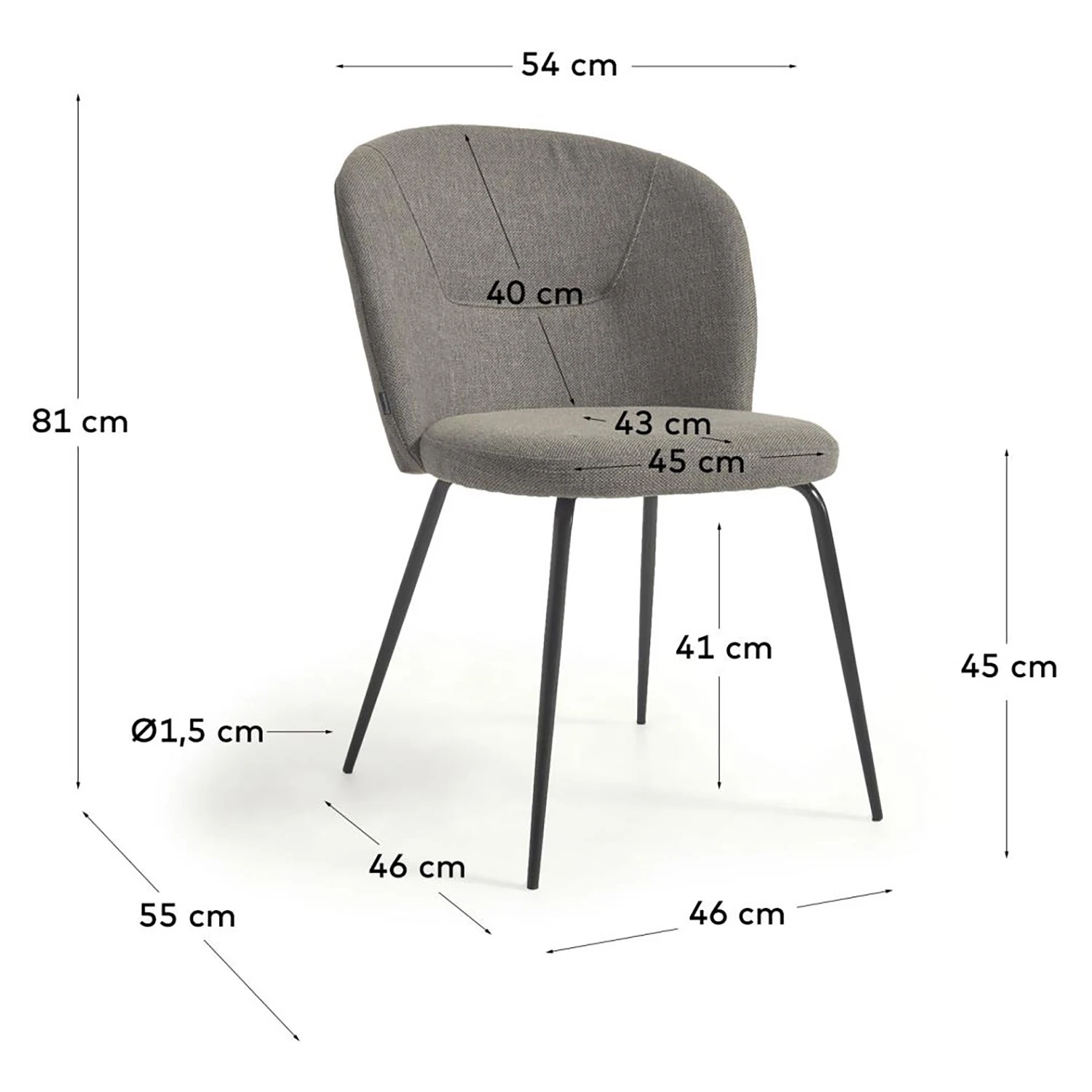 Loftscape Chaises capitonnées Moselle (2er-Set) - Gris lumineux 15 Loftscape Chaises capitonnées Moselle (2er-Set) - Gris lumineux – Image 13