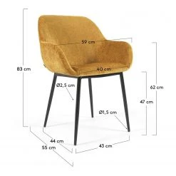 Loftscape Chaises accoudoirs Kusamo III (lot de 2) - Jaune doré -Chaises Soldes 1000340254 220414 500 SKETCH DETAILS P000000001000340254 sketch