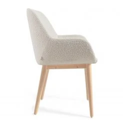 Loftscape Chaises à accoudoirs Kusamo V (lot de 4) - Tissu structuré - Blanc / Frêne -Chaises Soldes 1000340256 220414 035 DETAILS P000000001000340256