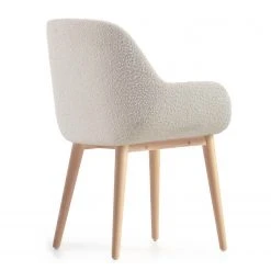 Loftscape Chaises à accoudoirs Kusamo V (lot de 4) - Tissu structuré - Blanc / Frêne -Chaises Soldes 1000340256 220414 036 DETAILS P000000001000340256