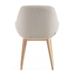 Loftscape Chaises à accoudoirs Kusamo V (lot de 4) - Tissu structuré - Blanc / Frêne -Chaises Soldes 1000340256 220414 040 DETAILS P000000001000340256