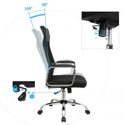 Fredriks Chaise de bureau Potom - Tissu / Mesh / Acier - Noir / Chrome -Chaises Soldes 1000343532 220407 035 DETAILS P000000001000343532