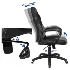 Fredriks Chaise de bureau Save - Imitation cuir / Matière plastique - Noir / Gris -Chaises Soldes 1000343535 220407 040 DETAILS P000000001000343535