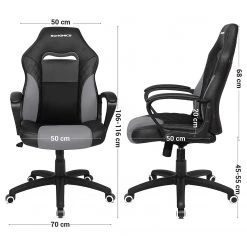 Fredriks Chaise de bureau Save - Imitation cuir / Matière plastique - Noir / Gris -Chaises Soldes 1000343535 220407 500 SKETCH DETAILS P000000001000343535 sketch