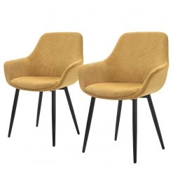 Loftscape Chaises Ă accoudoirs Morgedal (lot de 2) - Jaune melon