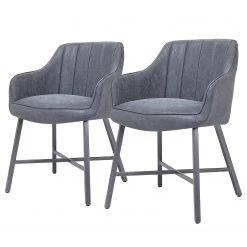 Loftscape Chaises à accoudoirs Septon (lot de 2) - Gris