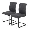 Red Living Chaises cantilever Playa II (lot de 2) - Tissu / Acier - Gris / Noir