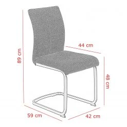 Red Living Chaises cantilever Playa II (lot de 2) - Tissu / Acier - Gris / Noir 15 Red Living Chaises cantilever Playa II (lot de 2) - Tissu / Acier - Gris / Noir -Chaises Soldes 1000343826 220406 500 SKETCH DETAILS P000000001000343826 sketch