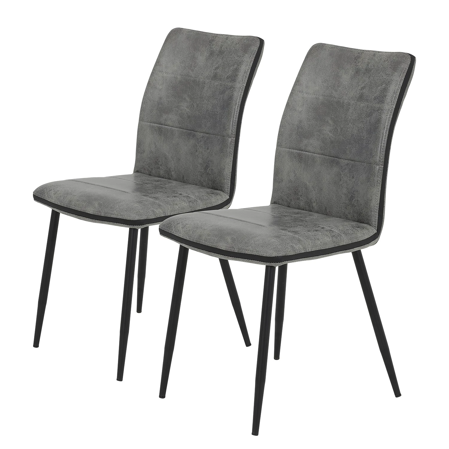 Red Living Chaises capitonnées Plemy (lot de 2) - Gris 3 Red Living Chaises capitonnées Plemy (lot de 2) - Gris