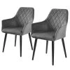 Butlers Chaises à accoudoirs VELVET (lot de 2) - Polyester / Métal - Gris -Chaises Soldes 1000343995 220406 010 IMAGE P000000001000343995