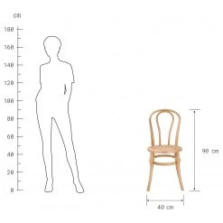Butlers Chaises WIENER MELANGE (lot de 4) - Bois d’orme / Rotin - Naturel -Chaises Soldes 1000344072 220406 500 SKETCH DETAILS P000000001000344072 sketch