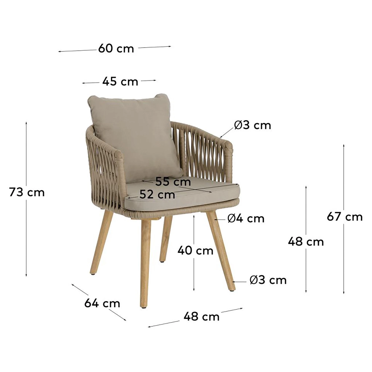 Norrwood Chaises Secu (lot de 2) - Tissu / Acacia massif - Taupe / Acacia 13 Norrwood Chaises Secu (lot de 2) - Tissu / Acacia massif - Taupe / Acacia – Image 11
