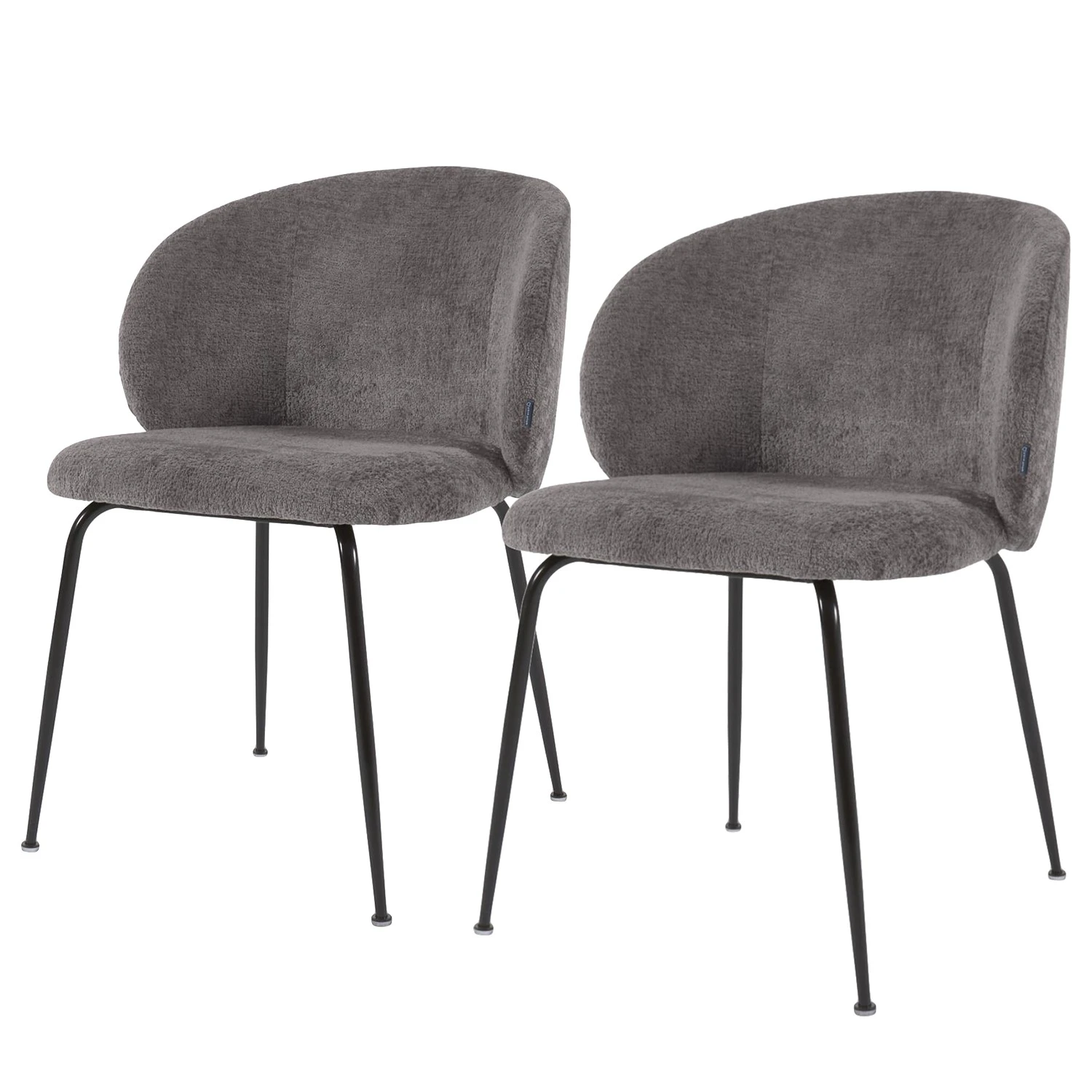 Red Living Chaises Sibari (lot de 2) - Chenille / Acier - Gris / Noir 3 Red Living Chaises Sibari (lot de 2) - Chenille / Acier - Gris / Noir