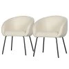 Loftscape Chaises à accoudoirs Pangolo (lot de 2) - Bouclé / Acier - Blanc / Noir -Chaises Soldes 1000344484 220414 010 IMAGE P000000001000344484