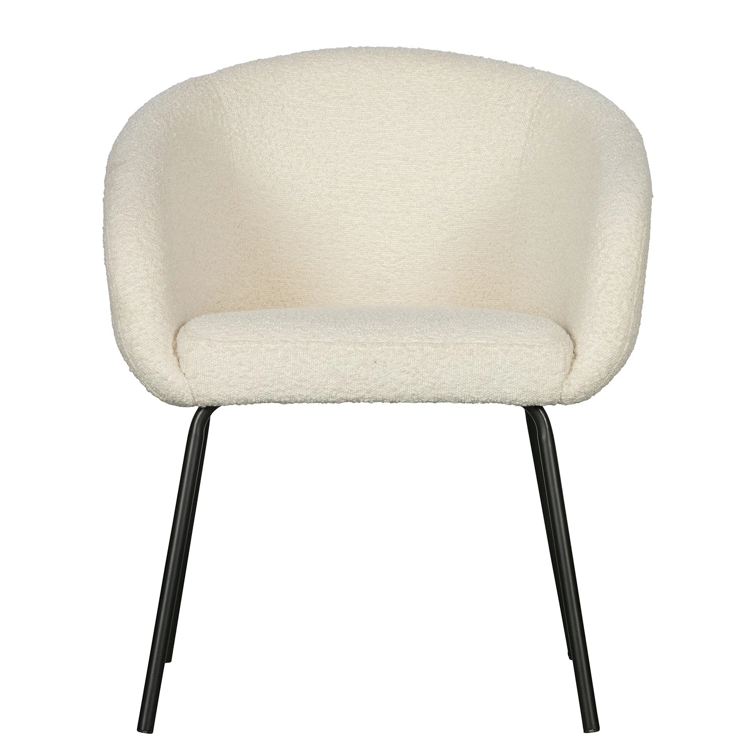 Loftscape Chaises à accoudoirs Pangolo (lot de 2) - Bouclé / Acier - Blanc / Noir 4 Loftscape Chaises à accoudoirs Pangolo (lot de 2) - Bouclé / Acier - Blanc / Noir – Image 2