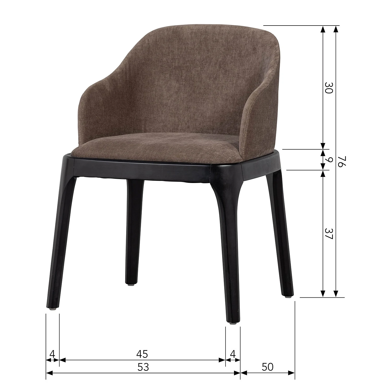 Loftscape Chaise à accoudoirs Valdes - Tissu / Hévéa massif - Taupe / Noir 10 Loftscape Chaise à accoudoirs Valdes - Tissu / Hévéa massif - Taupe / Noir – Image 8