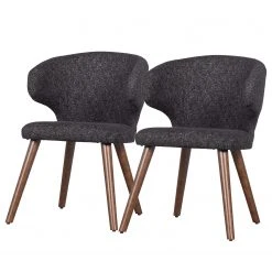 Loftscape Chaises capitonnées Pilate (lot de 2) - Gris