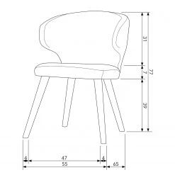 Loftscape Chaises capitonnées Pilate (lot de 2) - Gris -Chaises Soldes 1000344507 220414 500 SKETCH DETAILS P000000001000344507 sketch