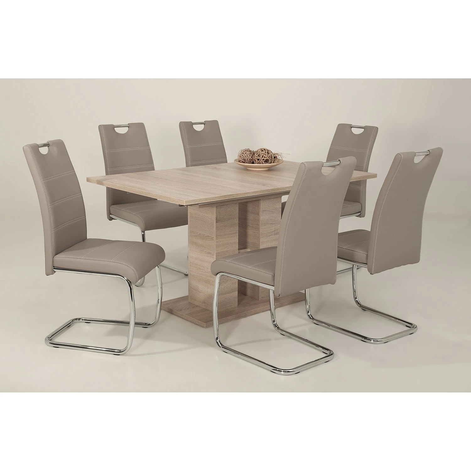 Loftscape Chaise cantilever La Paz - Imitation cuir / Métal - Chrome - Cappuccino - Lot de 4 4 Loftscape Chaise cantilever La Paz - Imitation cuir / Métal - Chrome - Cappuccino - Lot de 4 – Image 2