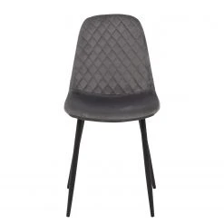 Jack & Alice Chaise Rudine - Microfibre/ Acier - Noir - Gris - Lot de 4 -Chaises Soldes 1000352405 220610 040 DETAILS P000000001000352405