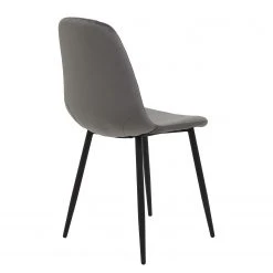 Jack & Alice Chaise Rudine - Microfibre/ Acier - Noir - Gris - Lot de 4 -Chaises Soldes 1000352405 220610 060 DETAILS P000000001000352405