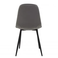 Jack & Alice Chaise Rudine - Microfibre/ Acier - Noir - Gris - Lot de 4 -Chaises Soldes 1000352405 220610 070 DETAILS P000000001000352405