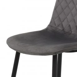 Jack & Alice Chaise Rudine - Microfibre/ Acier - Noir - Gris - Lot de 4 -Chaises Soldes 1000352405 220610 081 DETAILS P000000001000352405