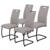 Loftscape Chaise cantilever La Paz III - Tissu / Métal - Noir - Gris - Lot de 4