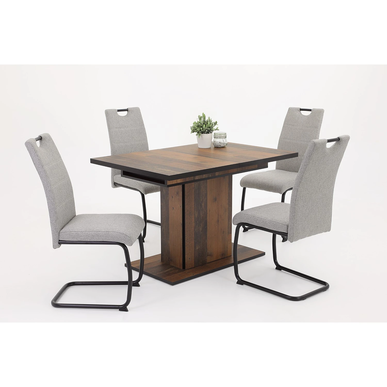 Loftscape Chaise cantilever La Paz III - Tissu / Métal - Noir - Gris - Lot de 4 4 Loftscape Chaise cantilever La Paz III - Tissu / Métal - Noir - Gris - Lot de 4 – Image 2