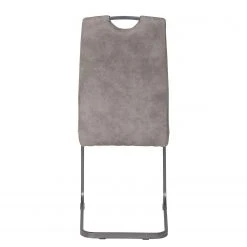 Loftscape Chaise cantilever Cotulla - Microfibre / Métal - Noir - Gris vintage - Lot de 4 -Chaises Soldes 1000352412 220610 070 DETAILS P000000001000352412