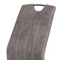 Loftscape Chaise cantilever Cotulla - Microfibre / Métal - Noir - Gris vintage - Lot de 4 -Chaises Soldes 1000352412 220610 080 DETAILS P000000001000352412