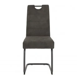 Loftscape Chaise cantilever Frenois - Microfibre / Acier - Anthracite - Lot de 4 -Chaises Soldes 1000352416 220610 040 DETAILS P000000001000352416