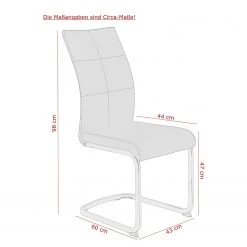 Loftscape Chaise cantilever Mebane - Gris - Lot de 4 -Chaises Soldes 1000352422 220610 500 SKETCH DETAILS P000000001000352422 sketch