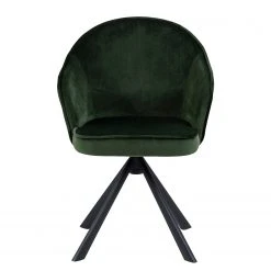 Loftscape Chaise à accoudoirs Chamby I - Velours / Fer - Vert foncé / Noir -Chaises Soldes 1000357419 220621 030 DETAILS P000000001000357419