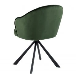 Loftscape Chaise à accoudoirs Chamby I - Velours / Fer - Vert foncé / Noir -Chaises Soldes 1000357419 220621 050 DETAILS P000000001000357419