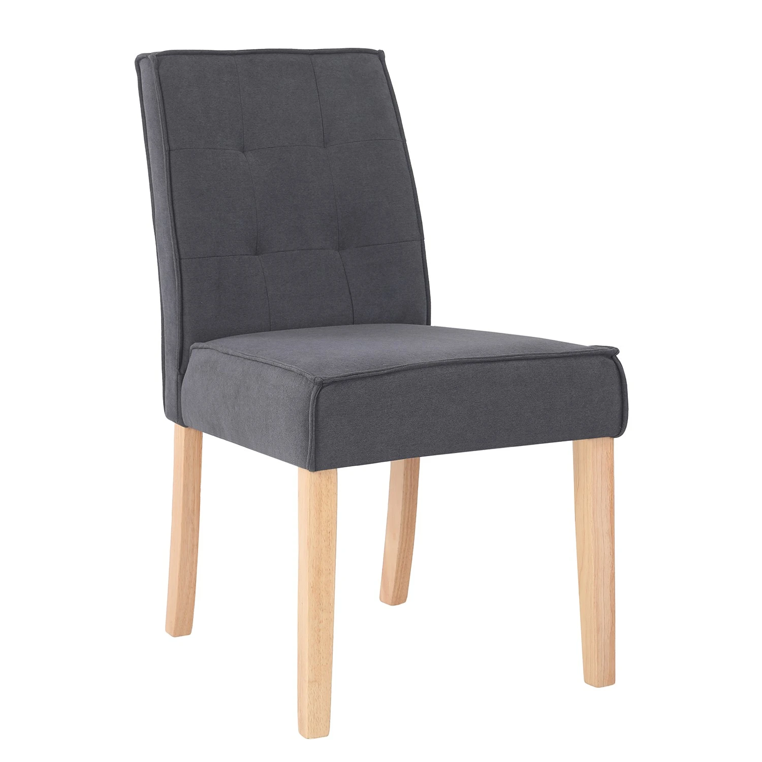 Loftscape Chaises capitonnées Alcoy (lot de 2) - Tissu / Hévéa massif - Gris / Hévéa 10 Loftscape Chaises capitonnées Alcoy (lot de 2) - Tissu / Hévéa massif - Gris / Hévéa – Image 8