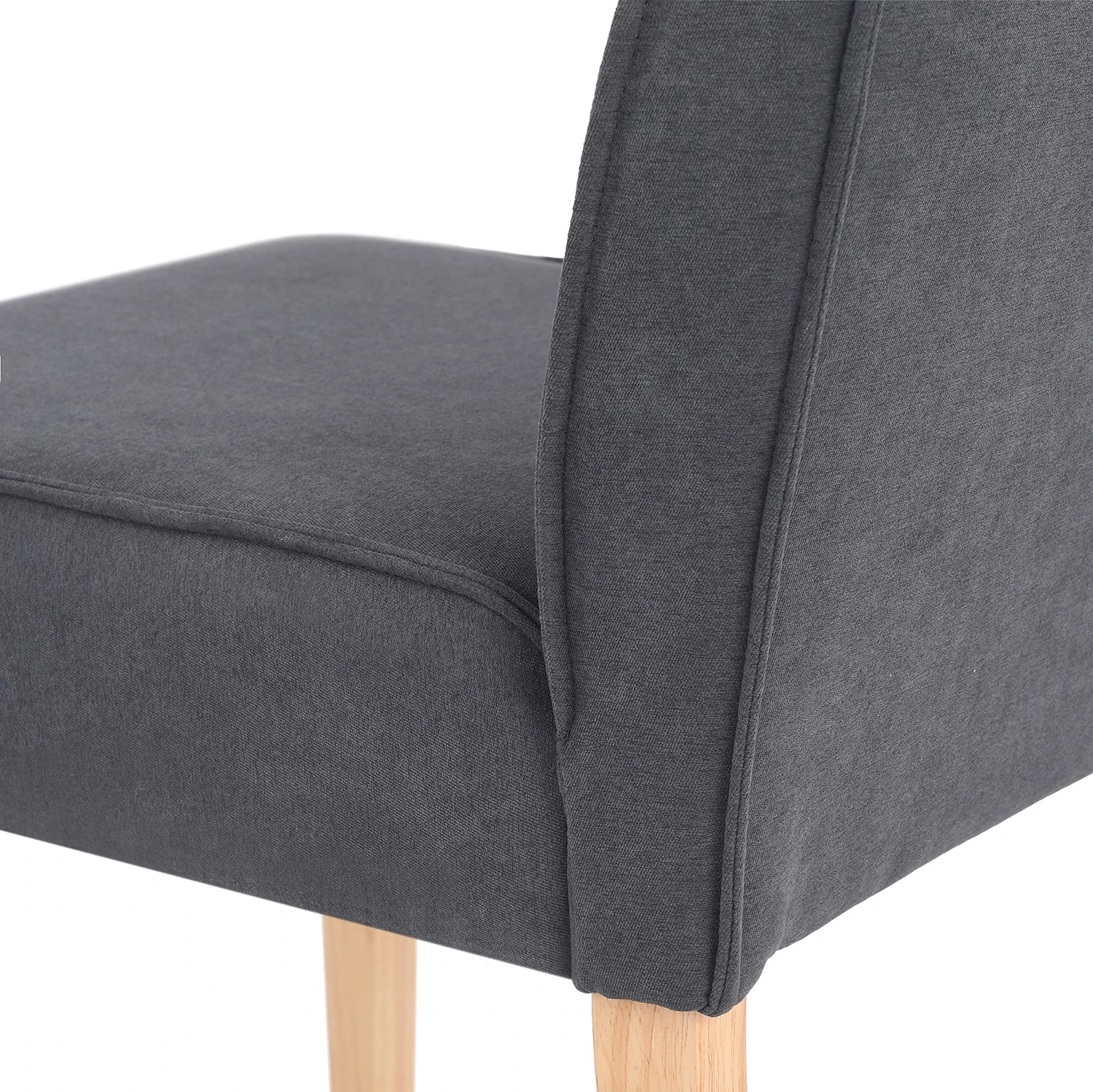 Loftscape Chaises capitonnées Alcoy (lot de 2) - Tissu / Hévéa massif - Gris / Hévéa 11 Loftscape Chaises capitonnées Alcoy (lot de 2) - Tissu / Hévéa massif - Gris / Hévéa – Image 9