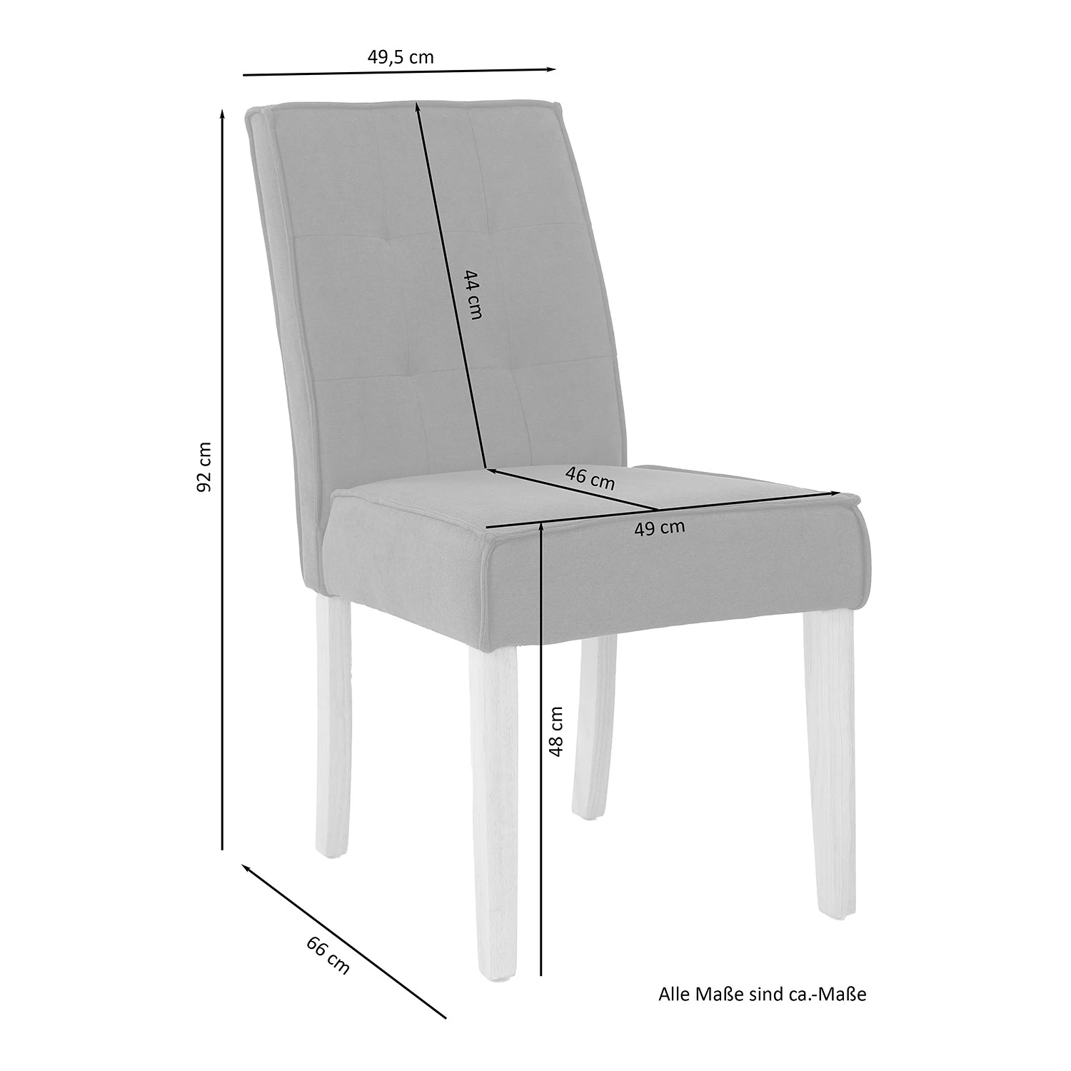 Loftscape Chaises capitonnées Alcoy (lot de 2) - Tissu / Hévéa massif - Gris / Hévéa 13 Loftscape Chaises capitonnées Alcoy (lot de 2) - Tissu / Hévéa massif - Gris / Hévéa – Image 11