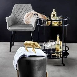 Butlers Chaise VELVET - Acier inoxydable / Velours - Gris 9 Butlers Chaise VELVET - Acier inoxydable / Velours - Gris -Chaises Soldes 1000365669 220728 020 MOOD DETAILS P000000001000365669 mood