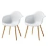 Mørteens Chaises à accoudoirs Cevo (lot de 2) - Blanc -Chaises Soldes armlehnenstuhl cevo 2er set kunststoff buche massiv weiss 4400652