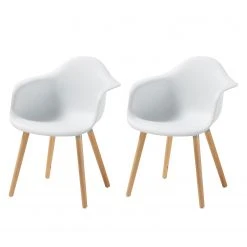Mørteens Chaises à accoudoirs Cevo (lot de 2) - Blanc