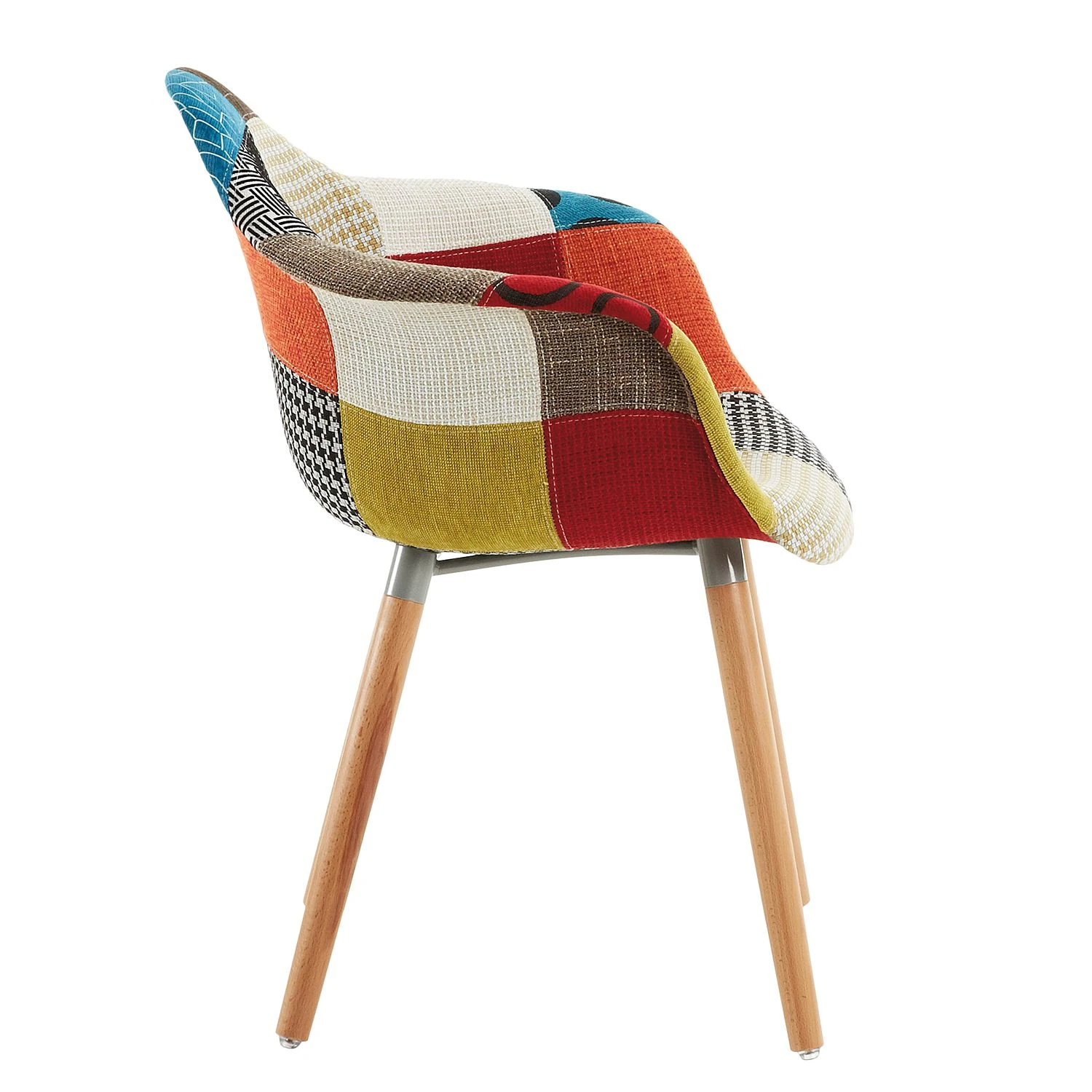 Norrwood Chaises à accoudoirs Daruvar (lot de 2) - Tissu Patchwork / Hêtre massif 4 Norrwood Chaises à accoudoirs Daruvar (lot de 2) - Tissu Patchwork / Hêtre massif – Image 2