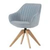 Mørteens Chaise à accoudoirs Ermelo I - rotatif - Tissu / Chêne massif - Bleu clair - 1 set -Chaises Soldes armlehnenstuhl ermelo webstoff eiche massiv hellblau 4026156