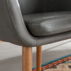 Mørteens Chaises à accoudoirs Nicholas - Cuir synthétique Aken: Gris clair vintage - 1 chaise 21 Mørteens Chaises à accoudoirs Nicholas - Cuir synthétique Aken: Gris clair vintage - 1 chaise -Chaises Soldes armlehnenstuhl nicholas i kunstleder hellgrau 3784848