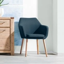 Mørteens Chaises à accoudoirs Nicholas - Tissu Cors: Bleu jean - 1 chaise 20 Mørteens Chaises à accoudoirs Nicholas - Tissu Cors: Bleu jean - 1 chaise -Chaises Soldes armlehnenstuhl nicholas ii webstoff eiche massiv jeansblau 5125392
