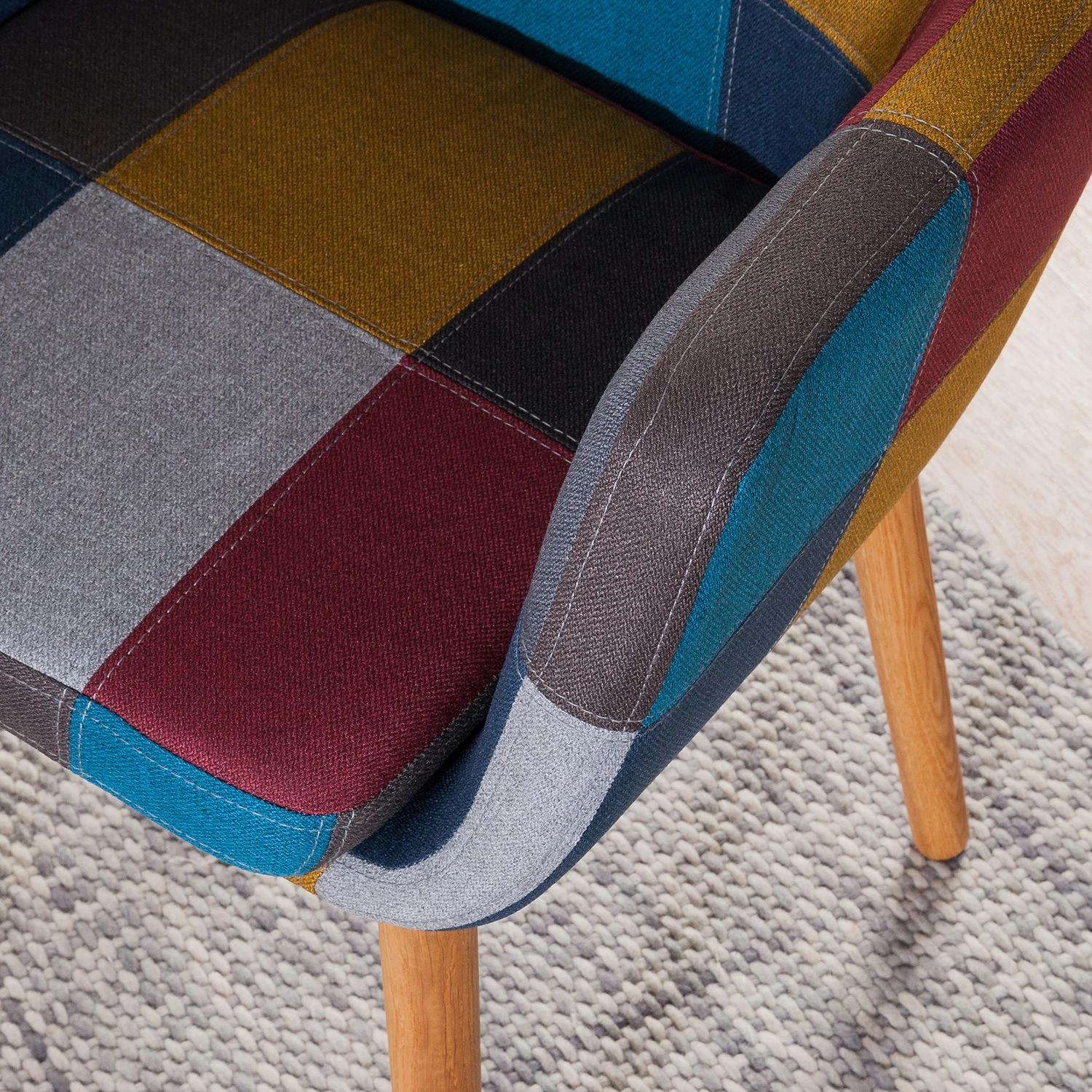 Mørteens Chaise à accoudoirs Nicholas III - Tissu Cors: Patchwork: Multicolore 13 Mørteens Chaise à accoudoirs Nicholas III - Tissu Cors: Patchwork: Multicolore – Image 11