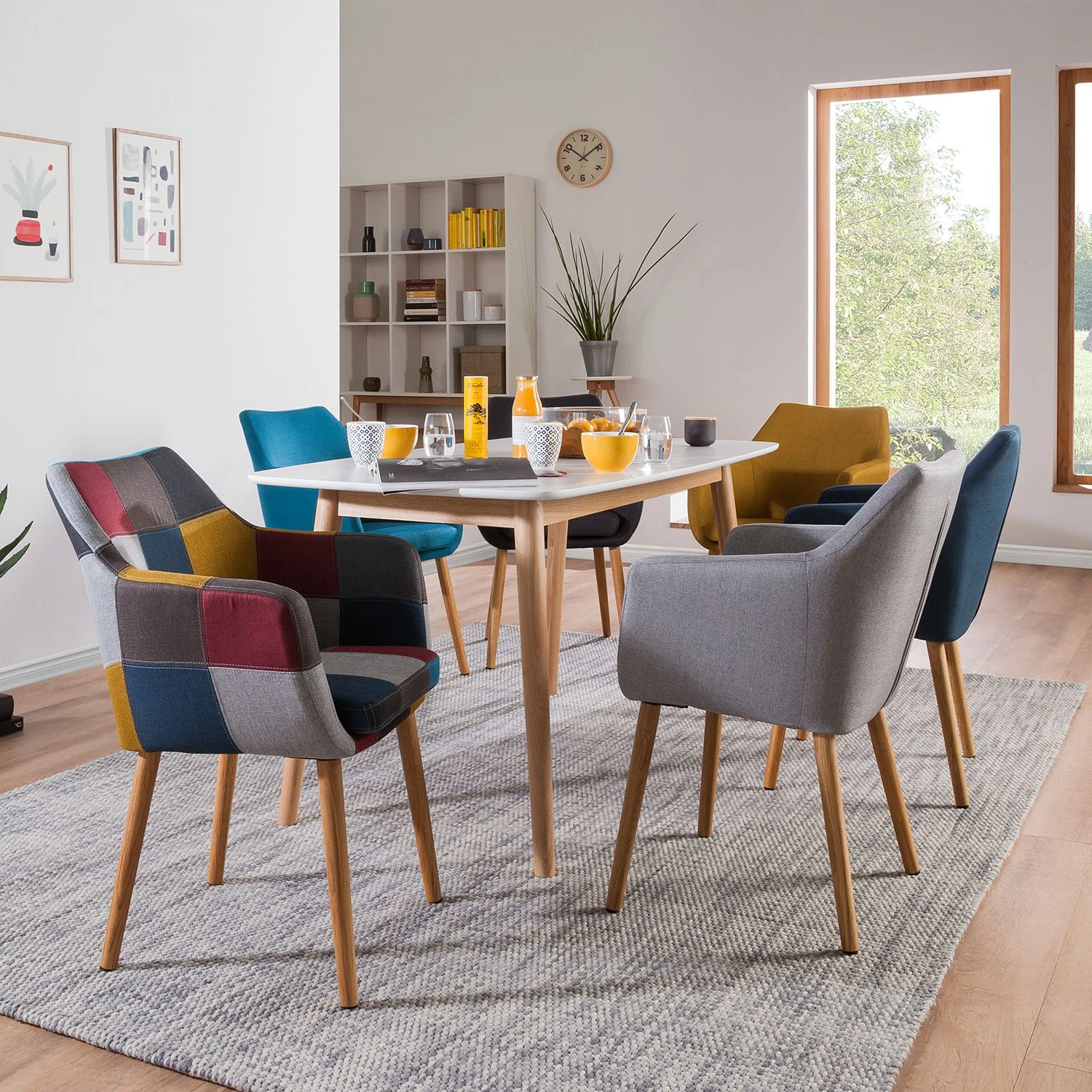 Mørteens Chaise à accoudoirs Nicholas III - Tissu Cors: Patchwork: Multicolore 4 Mørteens Chaise à accoudoirs Nicholas III - Tissu Cors: Patchwork: Multicolore – Image 2