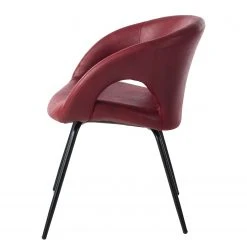 Ars manufacti Chaise à accoudoirs Woodlawn II - Bordeaux - 1 chaise -Chaises Soldes armlehnenstuhl woodlawn ii kunstleder metall rot 4406964